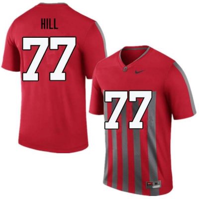 NCAA Ohio State Buckeyes Men's #77 Michael Hill Throwback Nike Football College Jersey YBC6745UI